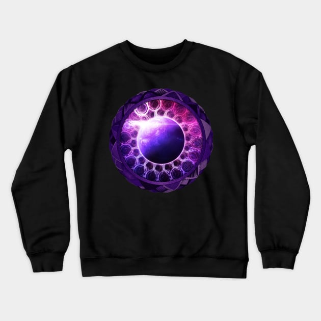 Blue Ultra-Violet Mandala for Deep Space Dreamers Crewneck Sweatshirt by San Jaya Prime